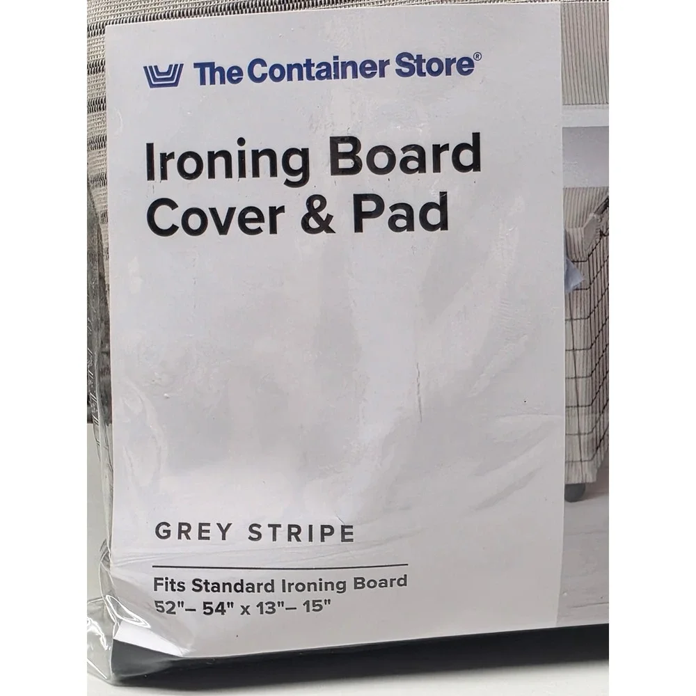 The Container Store Grey Stripe Ironing Board Cover & Pad 10077957 Fits 52-54in
